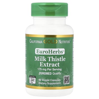 EuroHerbs, Milk Thistle Extract, Euromed Quality, 175 mg, 60 Veggie Capsules