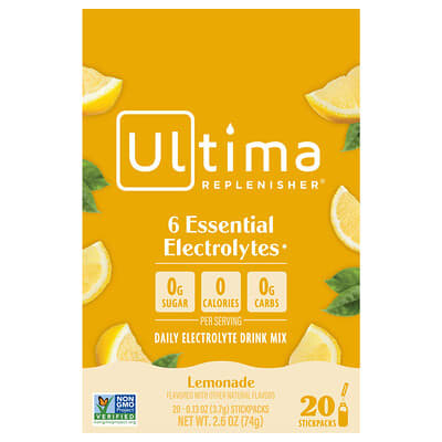 Daily Electrolyte Drink Mix, Lemonade, 20 StickPacks, 0.13 oz (3.7 g) Each