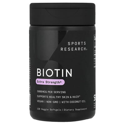 Biotin, 5,000 mcg, 120 Veggie Softgels