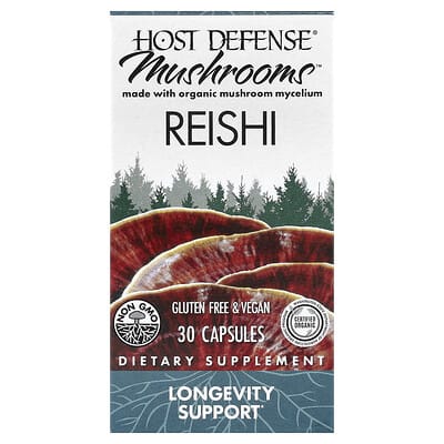 Host Defense Mushrooms™ Reishi 30 капсул (0.5 g на капсулу)