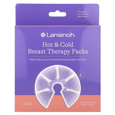 Hot & Cold Breast Therapy Packs , 2 Reusable Packs and Soft Covers