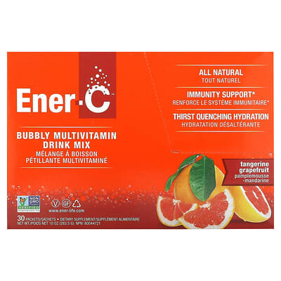 Витаминный напиток Ener-C Vitamin C Bubbly Multivitamin Tangerine Grapefruit 1,000 mg 30 пакетов