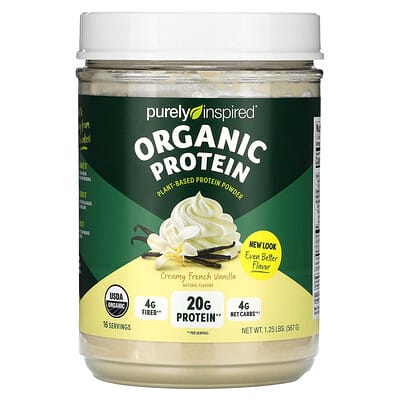 Organic Protein Powder, Creamy French Vanilla, 1.2 lbs (546 g)