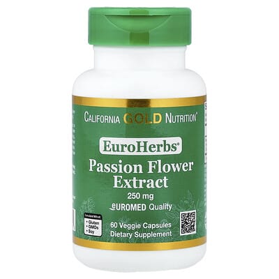 EuroHerbs®, Passion Flower Extract, Euromed Quality, 250 mg, 60 Veggie Capsules