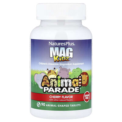 MagKidz®, Animal Parade®, Children's Chewable Magnesium, Cherry, 90 Animal-Shaped Tablets (50 mg per Tablet)