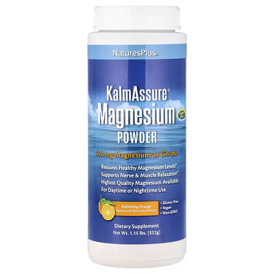 KalmAssure®, Magnesium Powder, Refreshing Orange, 1.15 lbs (522 g)