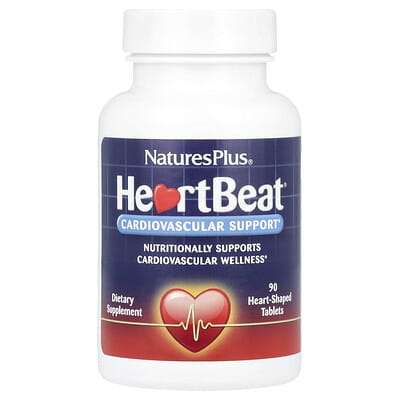 HeartBeat®, поддержка сердечно-сосудистой системы, 90 таблеток в форме сердца
