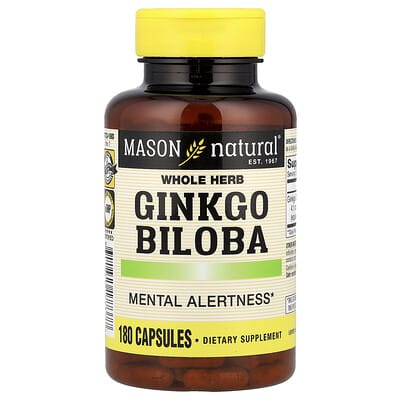 Whole Herb Ginkgo Biloba, 180 Capsules (125 mg per Capsule)