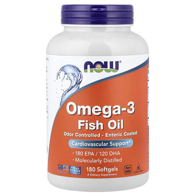 Рыбий жир Omega-3, 180 мягких капсул