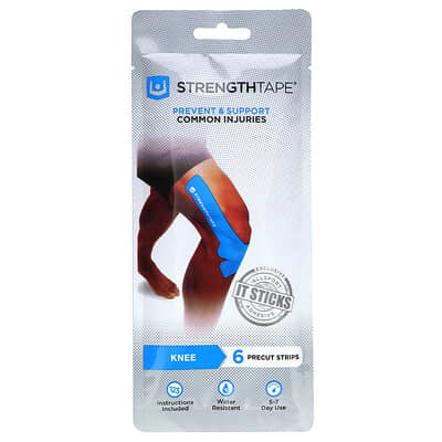 Kinesiology Tape, Knee, 6 Precut Strips