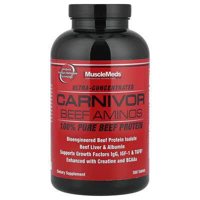 Carnivor Beef Aminos, 100% Pure Beef Protein, 300 Tablets