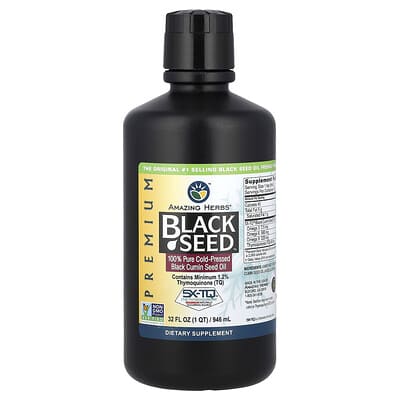 Premium Black Seed™ 100% чистое масло черного тмина холодного отжима, 32 fl oz (946 ml)