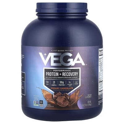 Растительный протеин Vega Performance Protein + Recovery, сливочный шоколад, 4 lb 5.9 oz (1.98 kg)