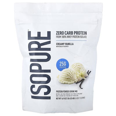 Zero Carb Protein Powder Drink Mix, Creamy Vanilla, 1.06 lb (480 g)