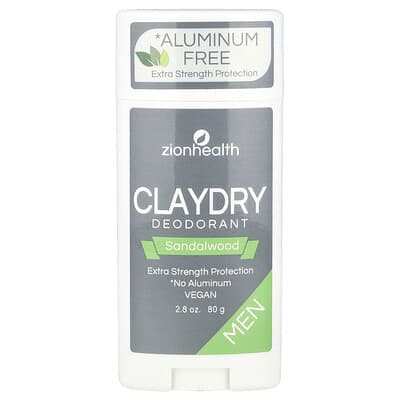 Men, ClayDry Deodorant, Sandalwood, 2.8 oz (80 g)