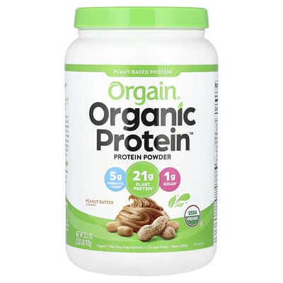 Органический протеиновый порошок Orgain Plant-Based Peanut Butter 2.03 lb (920 g)