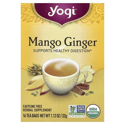 Mango Ginger, Caffeine Free, 16 Tea Bags, 1.12 oz (32 g)