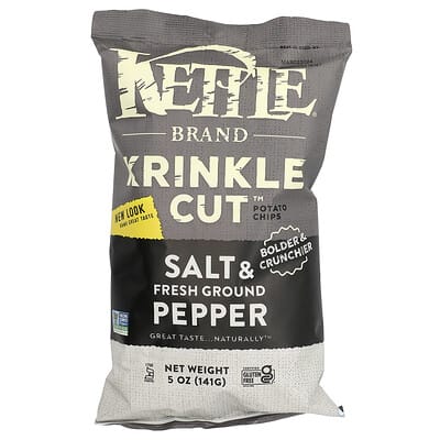 Krinkle Cut™ картофель чипсы, соль и свежемолотый перец, 5 oz (141 g)