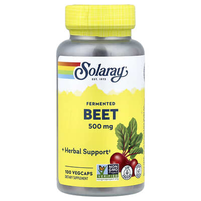 Ферментированная свекла Solaray, 500 mg, 100 VegCaps