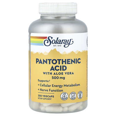 Pantothenic Acid with Aloe Vera, 250 VegCaps