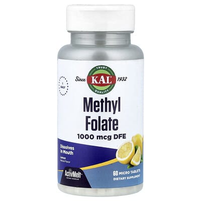 Methyl Folate, Lemon, 1,000 mcg DFE, 60 Micro Tablets