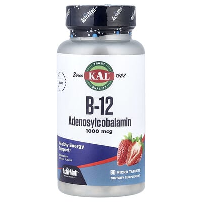 B-12 Adenosylcobalamin, Strawberry, 1,000 mcg, 90 Micro Tablets