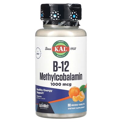 B-12  Methylcobalamin, Natural Tangerine, 1,000 mcg, 90 Micro Tablets