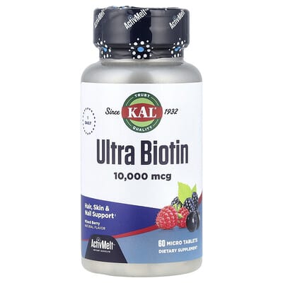 Ultra Biotin, ActivMelt™, лесные ягоды, 10,000 mcg, 60 микротаблеток