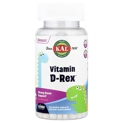 Dinosaurs®, Vitamin D-Rex™, Арбуз, 15 mcg (600 IU), 120 микротаблеток