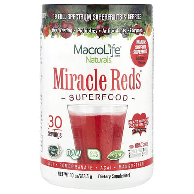 Miracle Reds®, суперфуд: годжи, гранат, асаи, мангостин, 10 oz (283.5 g)
