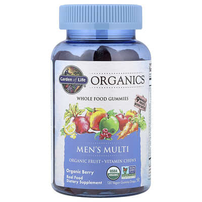 Organics, Men's Multi Gummies, Organic Berry, 120 Vegan Gummy Drops