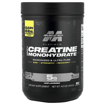 Platinum 100% Creatine Monohydrate, Unflavored, 14.11 oz (400 g)