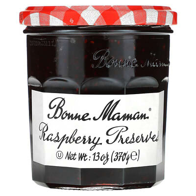 Bonne Maman Raspberry Preserves, малиновое варенье, 13 oz (370 g)