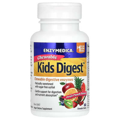 Детский Digest®, фруктовый пунш, 60 жевательных таблеток