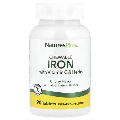 Chewable Iron with Vitamin C and Herbs, Cherry, 90 Tablets