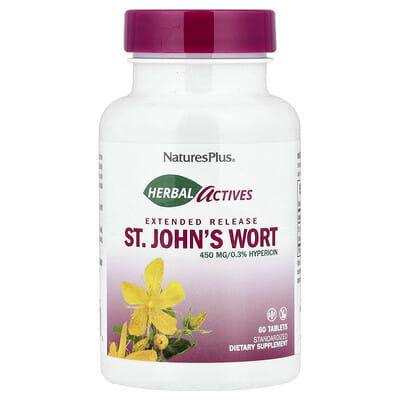 Зверобой NaturesPlus Herbal Actives, 450 mg, 60 Tablets