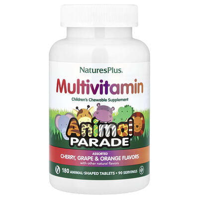 Animal Parade®, Children's Chewable Multivitamin, Cherry, Grape & Orange, 180 Animal-Shaped Tablets