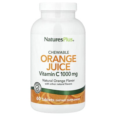 NaturesPlus жевательные таблетки Orange Juice, Vitamin C, Natural Orange, 60 таблеток