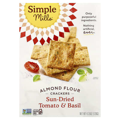 Almond Flour Crackers, Sun-Dried Tomato & Basil, 4.25 oz (120 g)