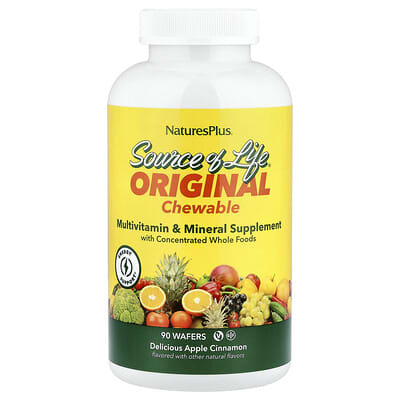 Source of Life®, Original Chewable Multivitamin & Mineral Supplement, Delicious Apple Cinnamon, 90 Wafers
