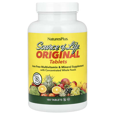Source of Life®, Original Tablets, Multivitamin & Mineral Supplement, Iron Free, 180 Tablets