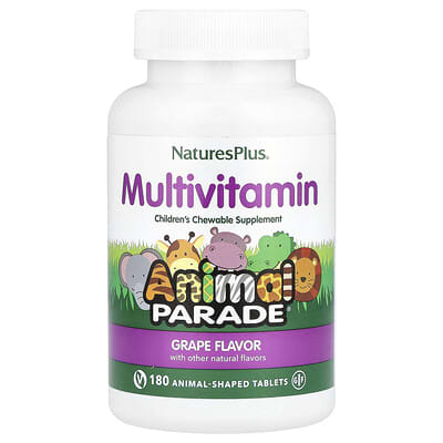 Animal Parade®, Children's Chewable Multivitamin, Grape, 180 Animal-Shaped Tablets