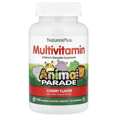 Animal Parade®, Children's Chewable Multivitamin, Cherry, 180 Animal-Shaped Tablets