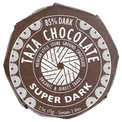 Dark Chocolate Disc, Super Dark, 2 Discs, 2.7 oz (77 g)