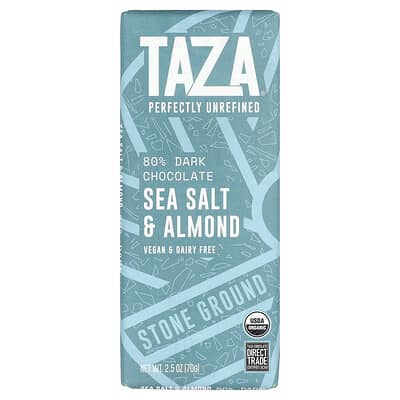 80% Dark Chocolate, Sea Salt & Almond, 2.5 oz (70 g)