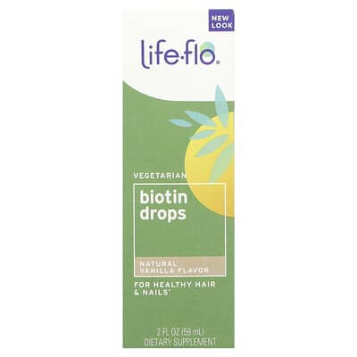 Biotin Drops, Natural Vanilla , 2 fl oz (59 ml)