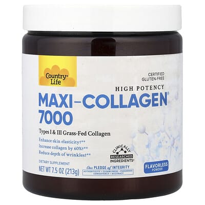 Maxi-Collagen® 7000 Powder, High Potency, Flavorless, 7.5 oz (213 g)