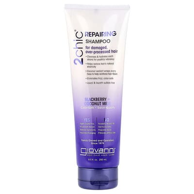 2chic®, Repairing Shampoo, For Damaged, Over-Processed Hair, Blackberry + Coconut Milk, 8.5 fl oz (250 ml)