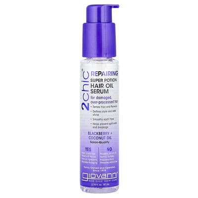 2chic®, Repairing Super Potion Hair Oil Serum, Blackberry + Coconut Oil, 2.75 fl oz (81 ml)