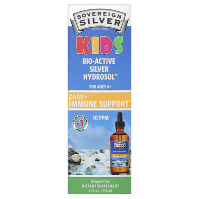 Детский биоактивный серебряный гидрозоль Sovereign Silver™, 4+, 4 fl oz (118 ml)